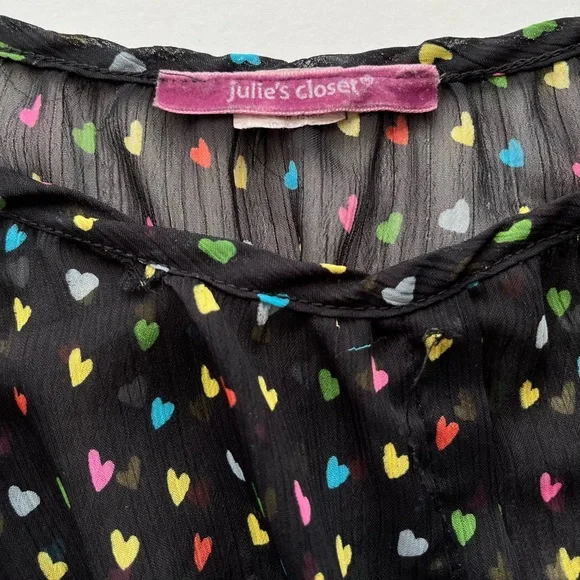 Julie's Closet Heart Print Blouse XL - Picture 3 of 16